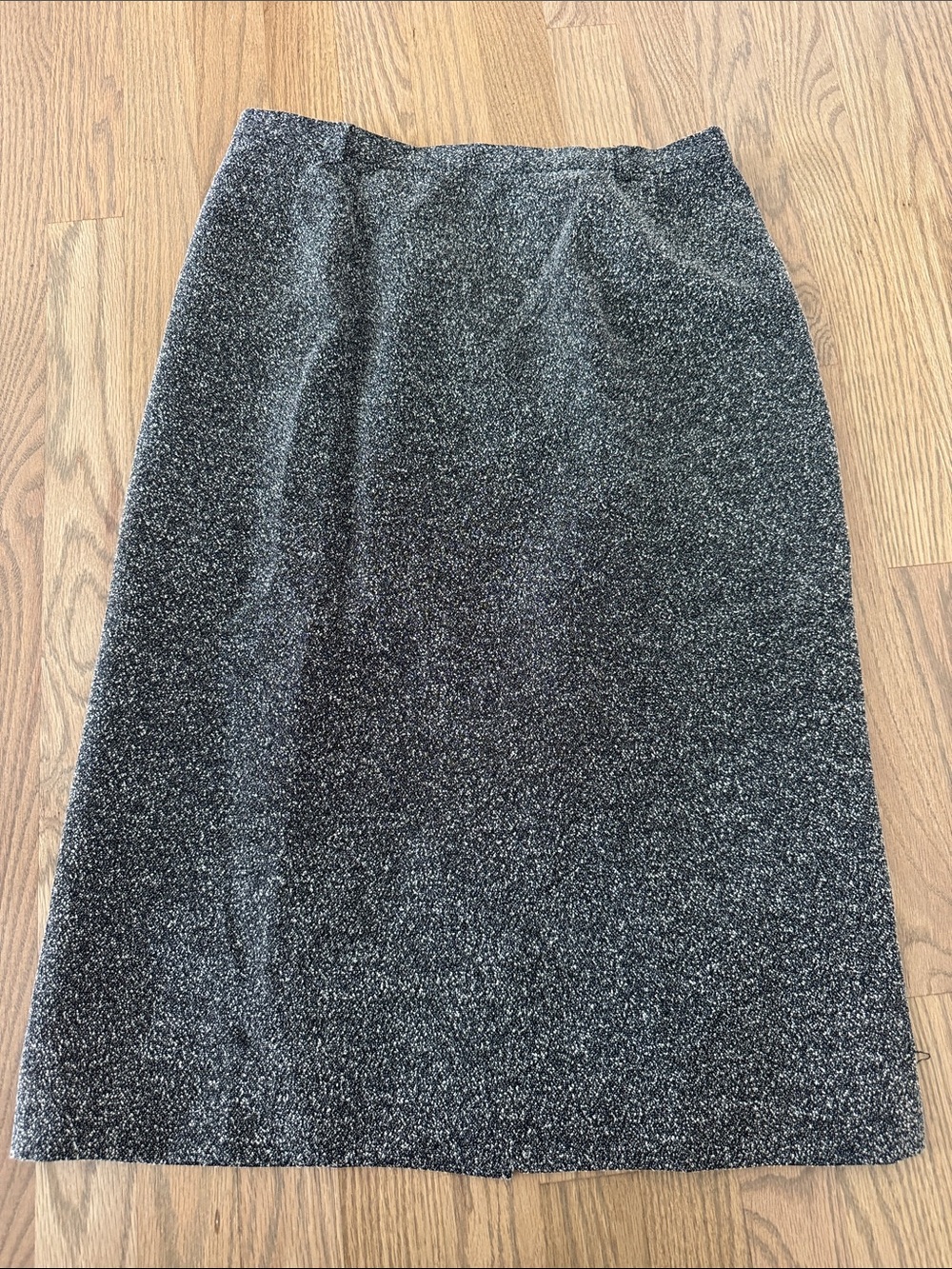 Kasper Silver-Thread Charcoal Pencil Skirt